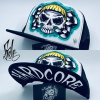hardcore skull raceflag cap